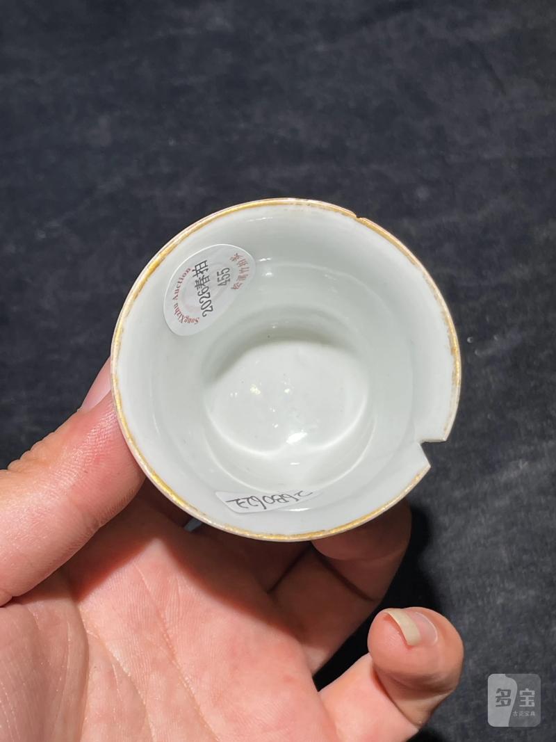 清晚期 浅绛彩花鸟纹温酒器 - 图15